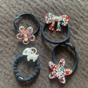 NWOT 4pc Beautiful Rhinestone Hair Ties
